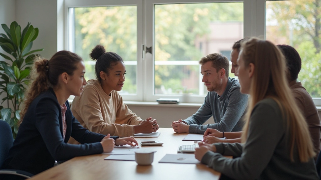 Modern trainingsruimte met groepsbijeenkomst en interactieve leerlingen